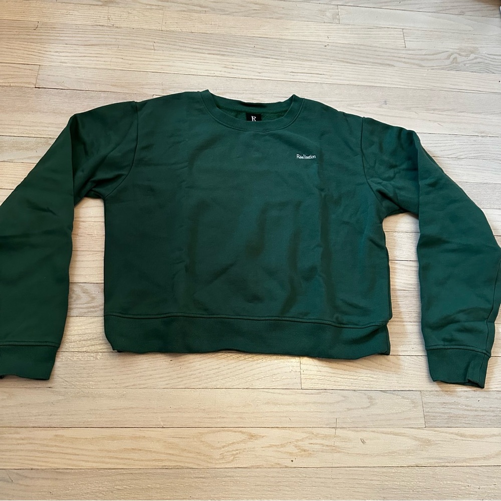 Realisation par crewneck sweatershirt dark green